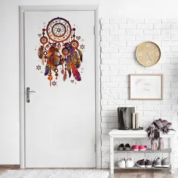 

Hot Colorful Dream Feather Catcher Wall Sticker For Girls' Room Bedroom Door Glass Decoration Murals Art Home decor 45*60CM