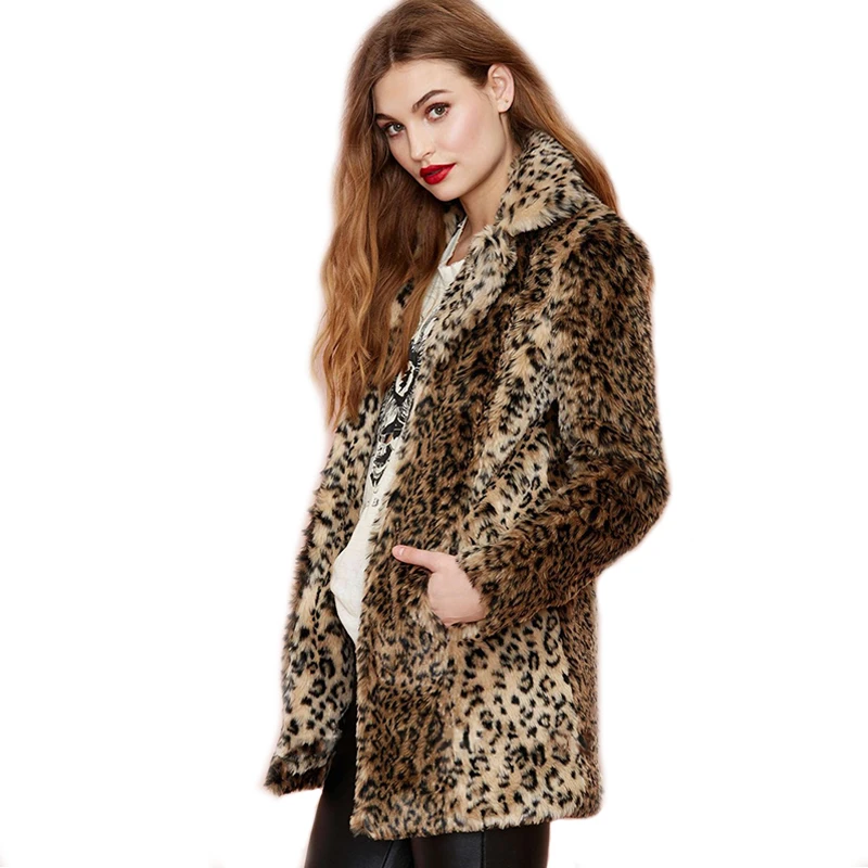 manteau fausse fourrure leopard