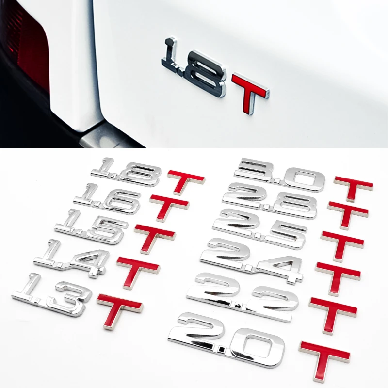 

Car displacement logo 1.4T 1.5T 1.6T 1.8T 2.0T 2.2T 2.4T 2.5T 2.8T 3.0T metal modified displacement car sticker tail label