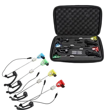 

4pcs Colors LED Carp Fishing Swinger in Case Illuminated Swinger Pesca Fishing Tackle Boxes Swinger Zippered Case