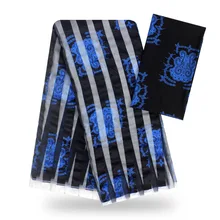 Мягкая лента шелковая ткань, органза шелк материал Африканский воск ткань стиль для женщин платье 3+ 3 ярдов