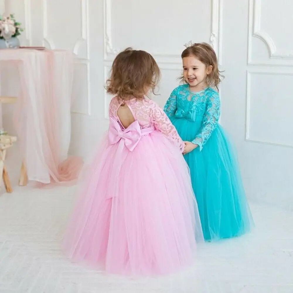 Весеннее нарядное платье-пачка для маленьких девочек 1-6 лет кружевное нарядное платье на свадьбу, день рождения