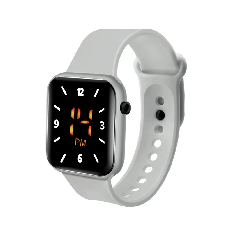 Hot Sales Led Women Men Digital Electronic Watch Fashion Square Dial Silicone Strap Waterproof Clock Men's Sport Watches Relogio