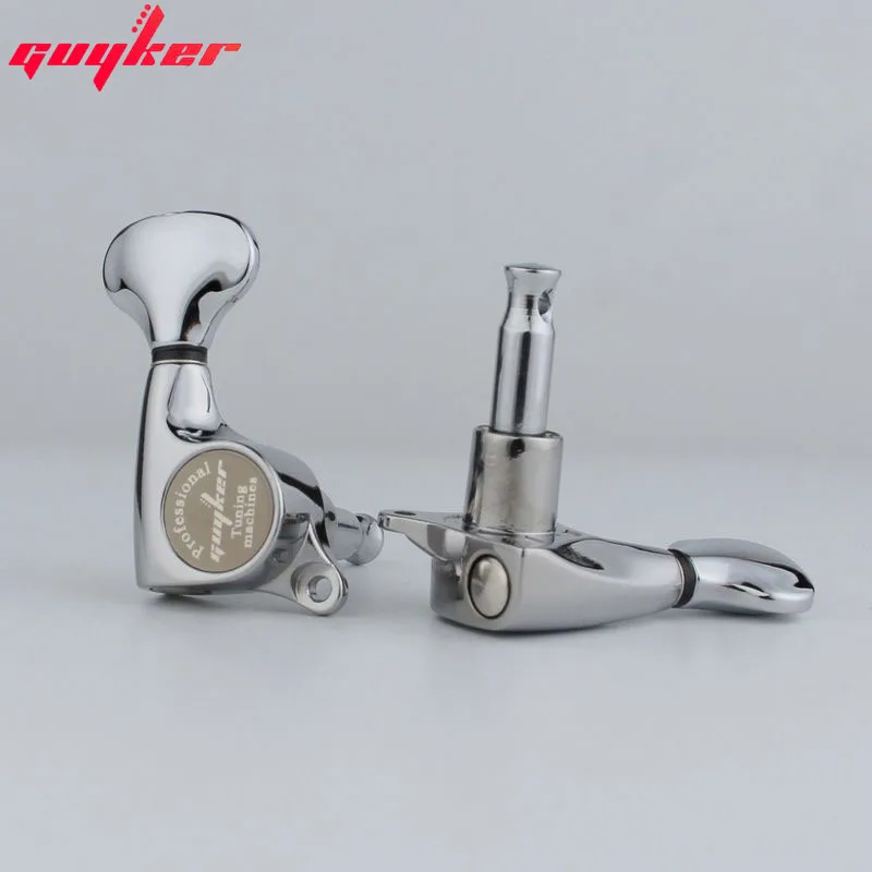 GUYKER Upgraded version Chrome Silver Tuners Electric Guitar Machine Heads Tuners