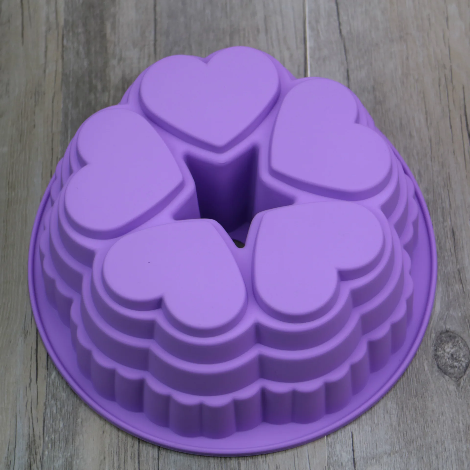 Silicone 5 Even Love Cake Mold Middle Hollow Heart Shape Round Baking Plate DIY Tools | Дом и сад