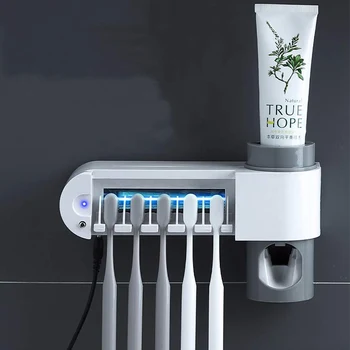 

Antibacteria Ultraviolet Toothbrush Holder Sterilizer Automatic Toothpaste Dispenser Squeezer Bathroom Accessories Set