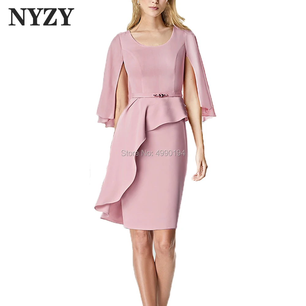 short cape sleeve dress