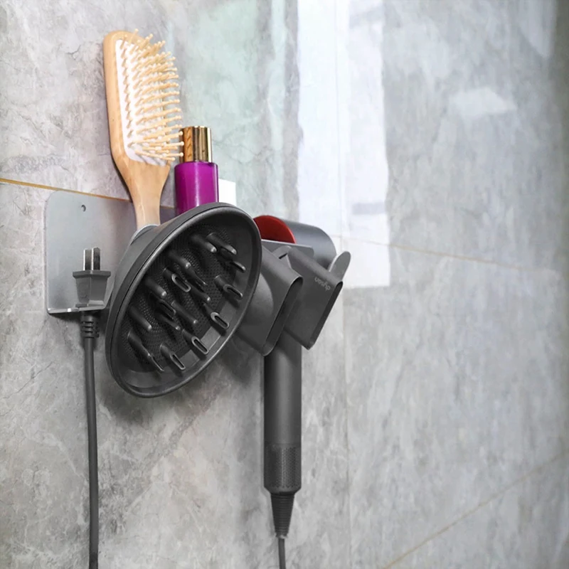 Bubm для Dyson сверхзвуковой фен настенный держатель, алюминиевый сплав вешалка кронштейн для Dyson фен, диффузор и два Noz