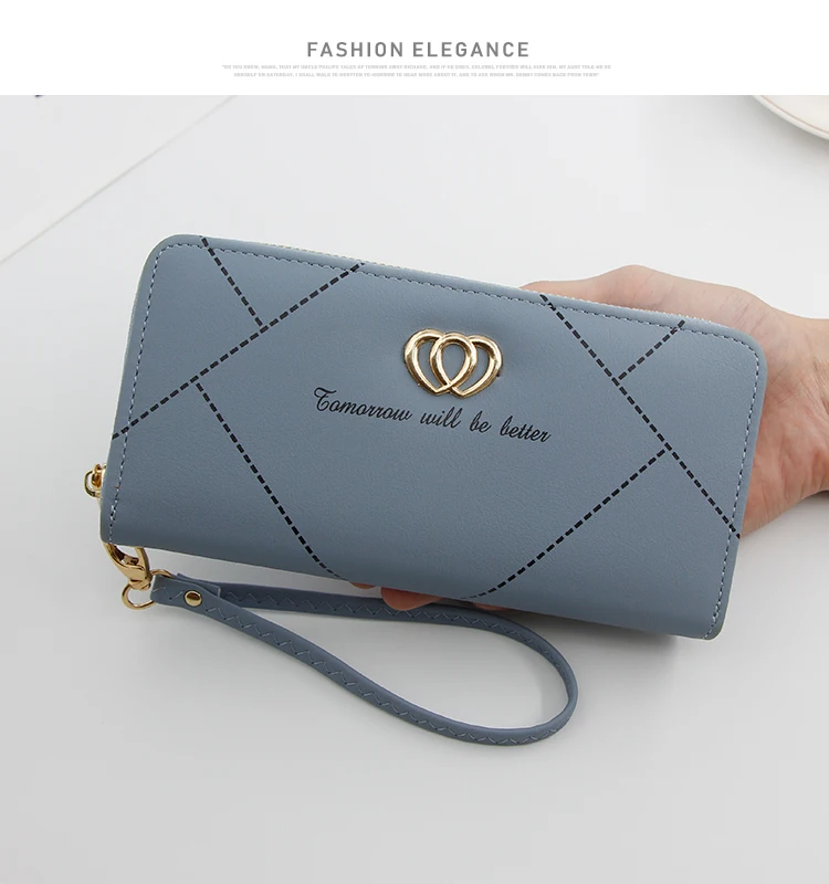 Женский Длинный кожаный бумажник porte monaie femme domppet кошельки carteira slim carteras para mujer billetera porte feuille2019 - Цвет: 1