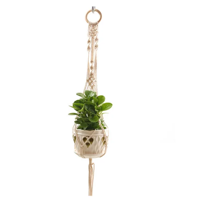 

Hot Handmade Macrame Plant Hanger Flower Pot Hanger For Wall Decoration Countyard Garden