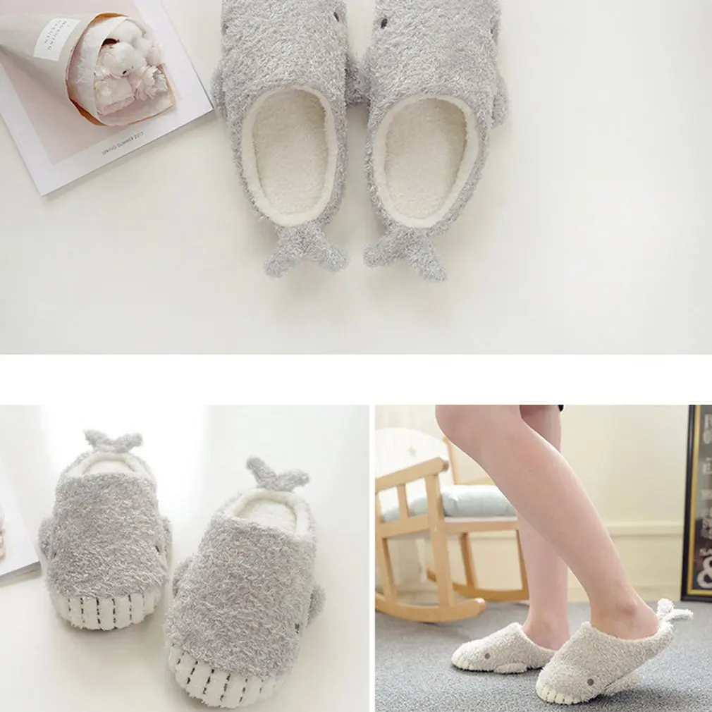 Whale Soft Bottom Slip Indoor Cotton Slippers