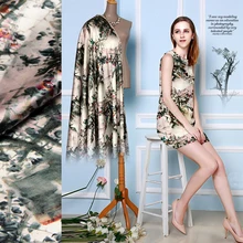 118 см цифровой струйный шелк стрейч метр атласной ткани 19 мм Мягкая атласная шелковая ткань для платья спандекс ткань оптом шелковая ткань