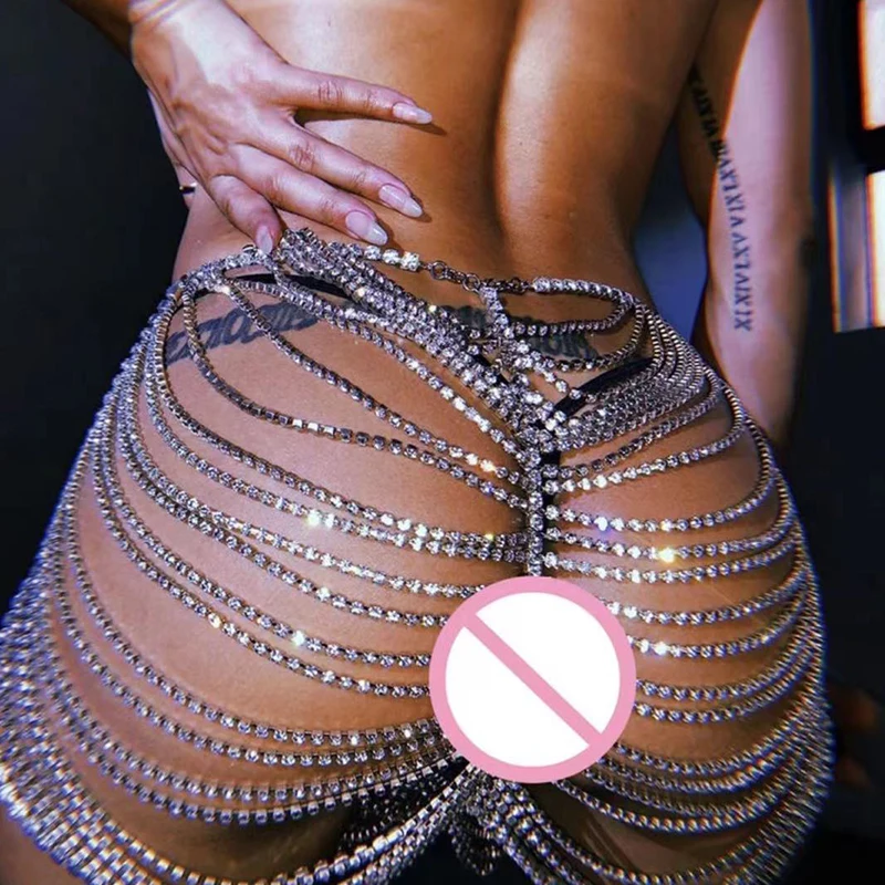 

Rhinestone Multilayered Belly Chain Sexy Jewelry for Women Club Crystal Waist Body Chain Party Dress Body Jewelry Gift