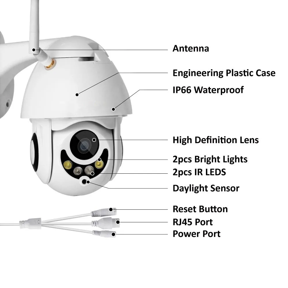 Wonsdar наружная PTZ IP камера 1080P HD IR 30 м панорамирование Двусторонняя аудио камера наблюдения Беспроводная сетевая камера с WiFi 2MP CCTV YooSee