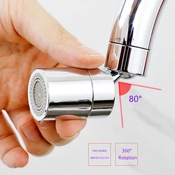 Dual Mode Kitchen Faucet Aerator Water Saving Splash-proof Tap Connector Universal Rotating Pressurized Water Outlet Nozzle