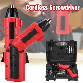 

45 Pcs/Set Cordless Electric Screwdriver 4.8V Rechargeable Drill Kit for Household Maintenance Screw Installation With LED Light