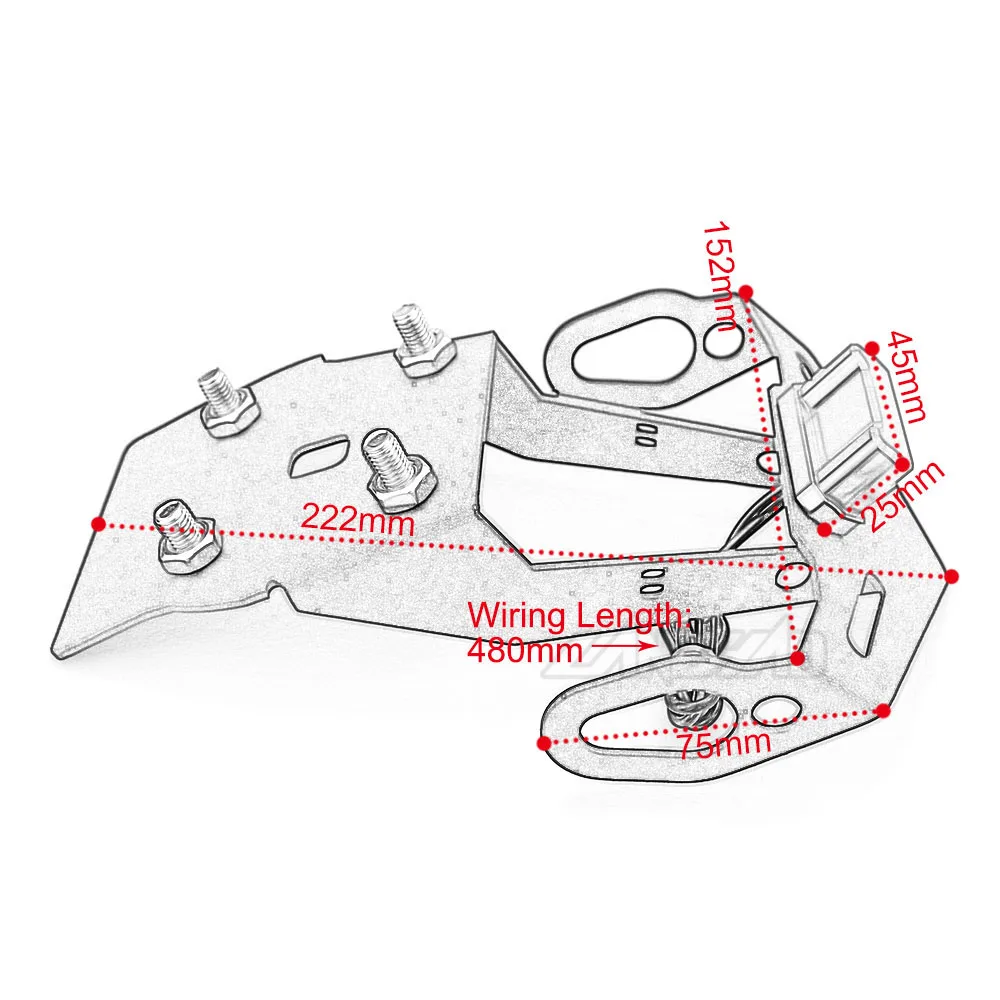YZF R15 V3 Motorcycle License Plate Frame Bracket Mount Holder with LED Indicator Light for Yamaha R15 V3 2017 2018 2019 2020