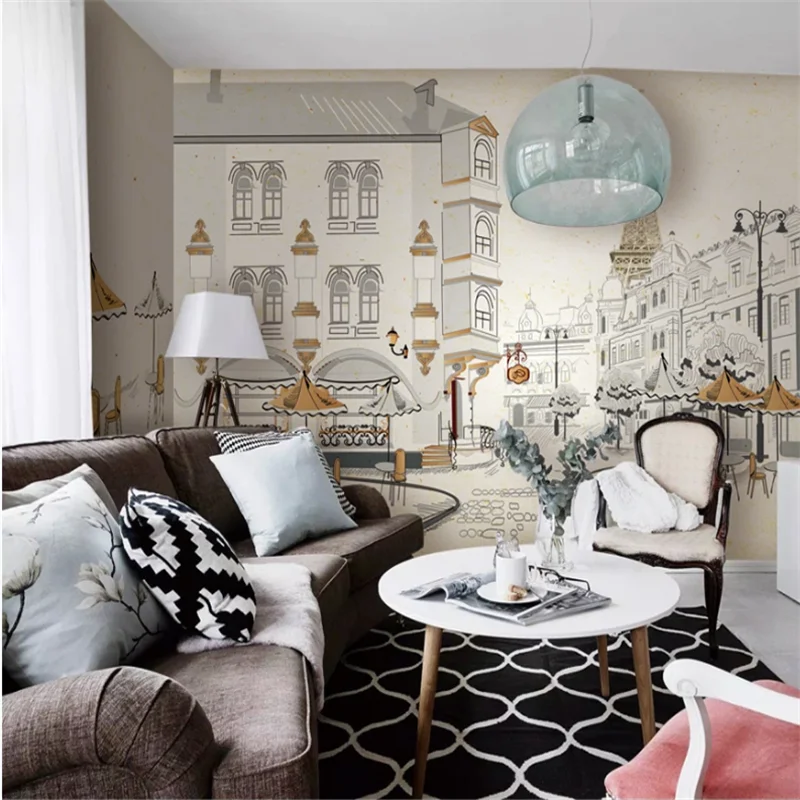 Custom Wallpaper 3d Afternoon Tea Good Time Coffee Street View Whole House Custom Background Wall Papers Home Decor Fotooboi 3d Wallpapers Aliexpress