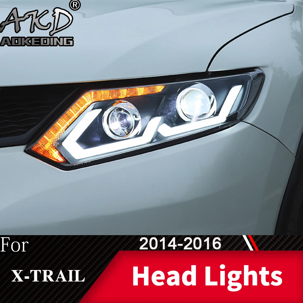 Головной фонарь для автомобиля Nissan X-trail- Rouge головной светильник s противотуманный светильник s дневной ходовой светильник DRL H7 светодиодный Биксеноновая лампа автомобильные аксессуары