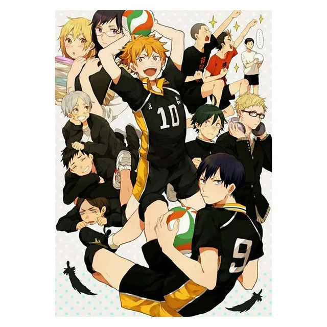 Haikyuu anime cartaz personagem voleibol menino pintura em tela
