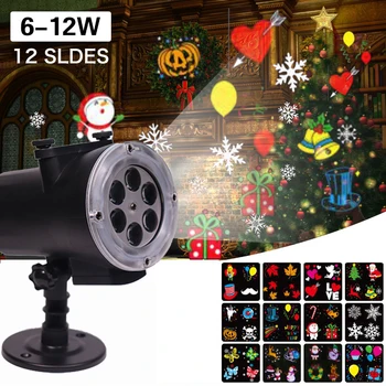 

Christmas Projector Light with 12 Slides Dynamic Moving Image Led Projection Lamp Christmas Hallo-ween Xmas Holiday Party