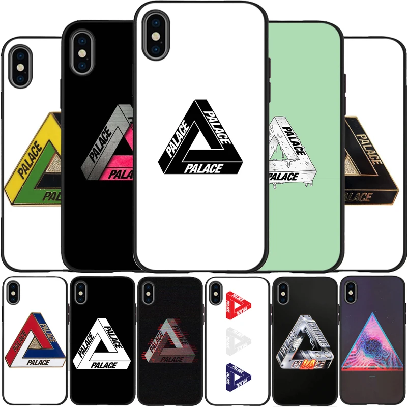 

palace Cover Soft Silicone black TPU Phone Case For iPhone 6 6plus 7 8 plus 5 5S SE X XR XS Max