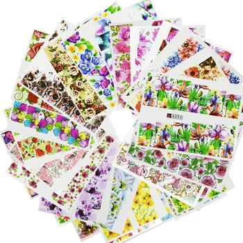 

NEW 48Sheets Colorful Mixed Nail Art Decals Flower Water Transfer Nail Stickers Set Full Cover Wrap Manicure Tool LAA049-096