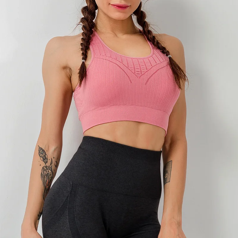 Sexy Sports Bra Womens Sports Tops Breathable Push Up Bra Top Workout Yoga Bra For Gym Runnng Fitness Clothing