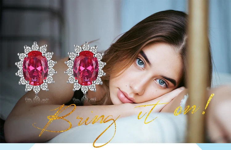 Jewelrypalace Принцесса Диана Уильям Кейт Миддлтон 1.5ct красный создания Рубин Серьги-гвоздики 925 серебро Красивые ювелирные изделия