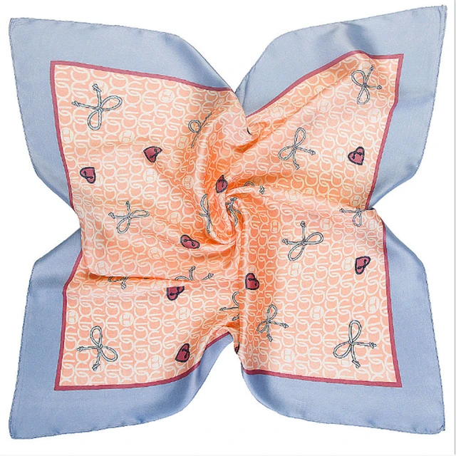 2021 summer square 33 color silk scarf fashion print ladies luxury hair band turban handkerchief head female beach shawl ML15 16