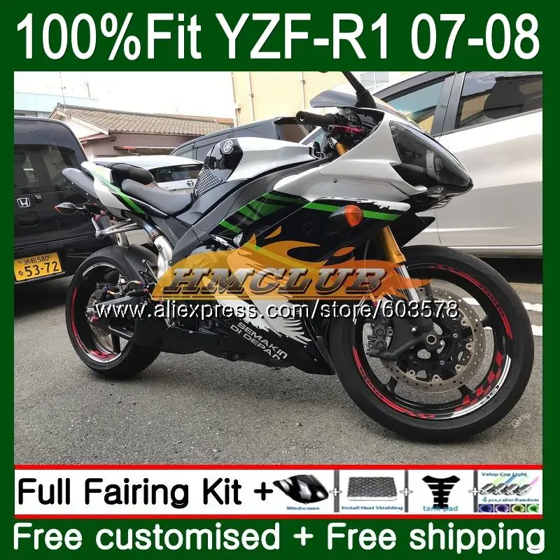 Инъекций для YAMAHA YZF R 1 YZF 1000 YZF-R1 2007 2008 черного и серого цвета 49CL. 99 YZF R1 07 YZF1000 YZF-1000 YZFR1 07 08 OEM обтекатели - Цвет: No. 1