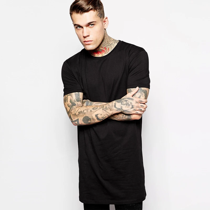 Hip Hop Men's Us Size Longline T-shirt 