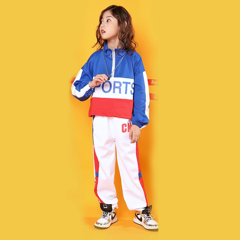 Kids Cool Hip Hop Clothing Stand Collar Jacket Coat Pullover Top Running Causal Pants for Girls Boys Jazz Dance Costumes Clothes (20)