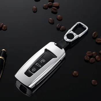 

Car Aluminium Alloy Key Holder Key Fob Cover Case Shell Chain Key Protection for Volkswagen for Vw Touareg 2018 2019