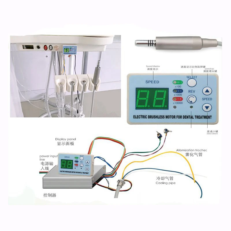 Стоматология ОБОРУДОВАНИЕ Встроенный электрический шлифовальный станок клиника микро мотор медицинский цифровой дисплей ручка электрический шлифовальный станок