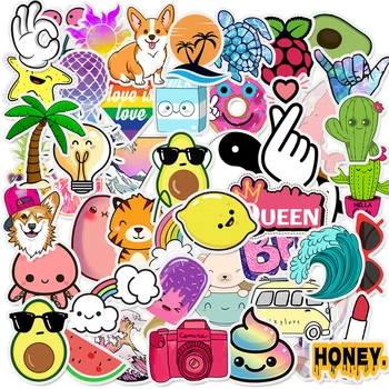 

50 PCS PVC INS Amazon Explosion Cute Graffiti Motorcycle Decorative Sticker Refrigerator Car Sticker Vinyl Decals