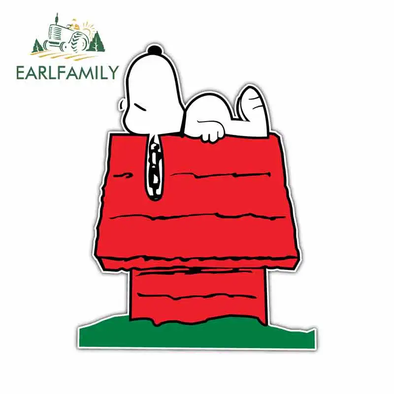 

EARLFAMILY 13cm x 10.3cm for Snoopy Dog Kids Cartoon Funny Car Stickers RV VAN 3D DIY Fine Decal Bumper Trunk Truck Graphics