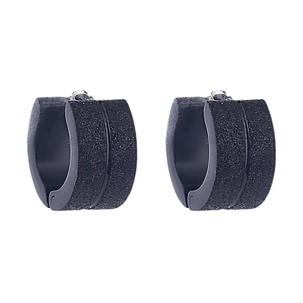 Black Color Fashion Cool Stainless Steel Round Stud Earrings For Women Men Simple Earrings Jewelry - Окраска металла: Black Color