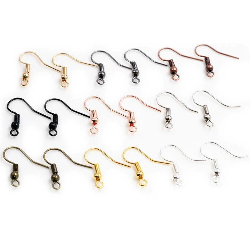 130pcs 20g Iron Hook Ear Wires Crafts Earring Findings DIY 18x15x0.7mm Wholesale 