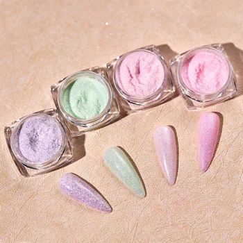 

MEET ACROSS 1.5g Glitter Suger Nail Powder Holographic Shining Nail Art Glitter Long Lasting Shimmer Nail Art Chrome Manicure