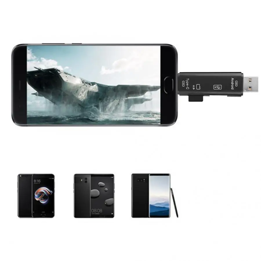 Многофункциональный 3,1 type-C Five-in-one кардридер USB TF кардридер для мобильного телефона/ноутбука