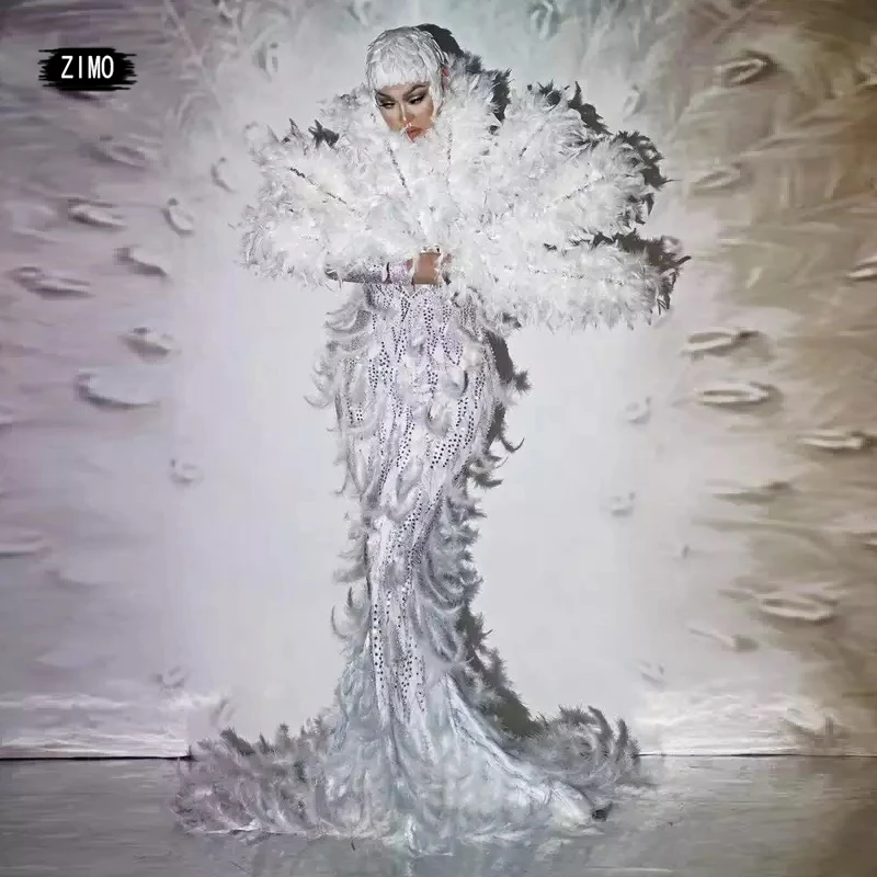 full feather dress