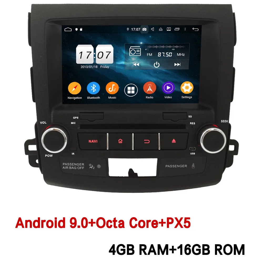 4GB RAM x 16GB ROM Klyde ips 4G wifi Android 9 Восьмиядерный 4 Гб ОЗУ 64 Гб ПЗУ DSP автомобильный DVD мультимедийный плеер радио для Mitsubishi Outlander XL 2005 - Цвет: 4GB RAM x 16GB ROM