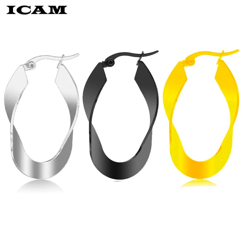 ICAM, новые серьги в стиле хип-хоп, серьги orecchini, большой соединитель в виде бамбука, серьги-кольца, хип-хоп тон, большие круглые обручи, 4 см