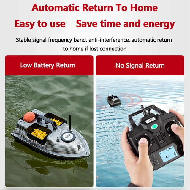 16 GPS Positioning Point  Smart Return RC Fishing Boat Independent 3Hopper Fixed Point Nesting  500M LCD Screen RC Bait Boat Toy 4
