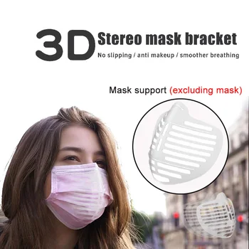 

Breathable 3d Face Mask Bracket Respirator Reusable Washable Mask Holder Black White Adult Mouth Mask Bracket 1/5/10/20pcs