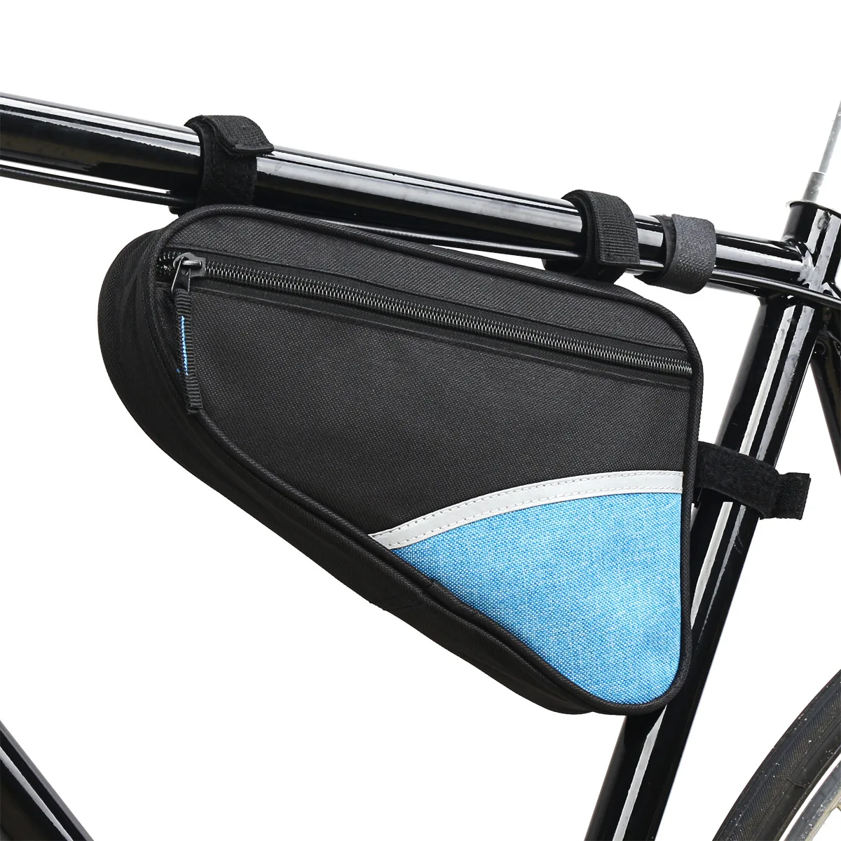 Sairis B-SOUL Waterproof Triangle Cycling Bicycle Bags Front Tube Frame Bag Bike Holder Saddle Pouch Handlebar Bike Accessories-black&blue 