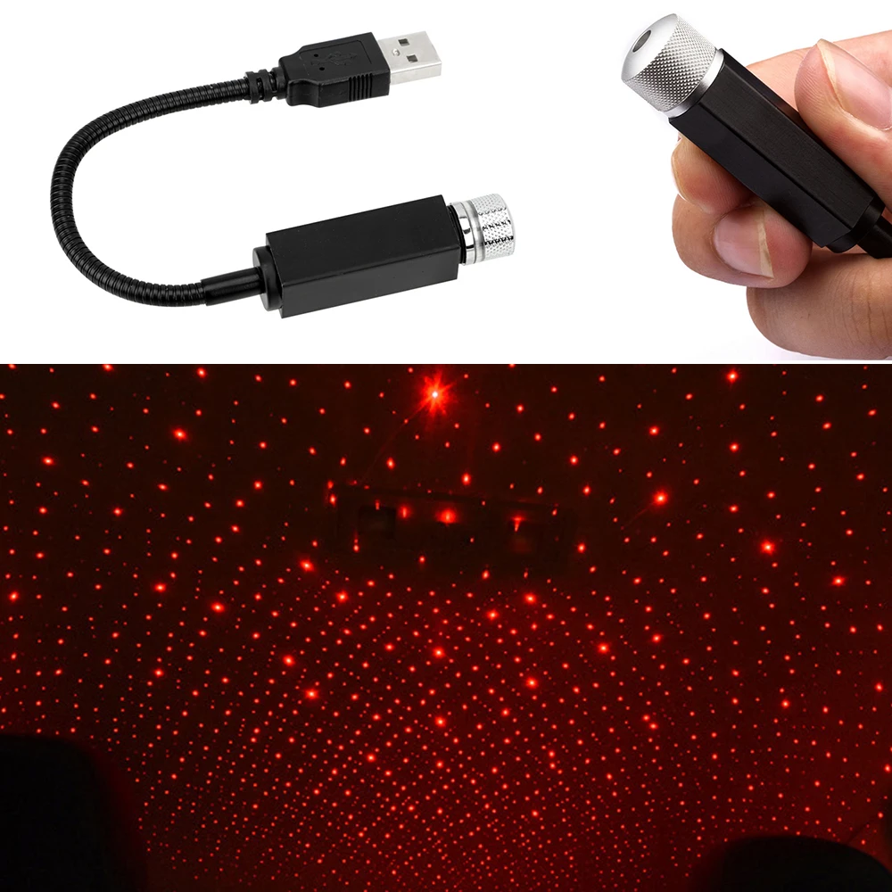 

LED Car Roof Star Night Light Projector Galaxy USB Decorative Lamp Home Romantic Party Xmas Effects Light Adjustable Lighting