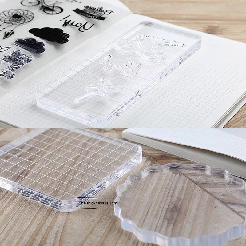 High Transparency Acrylic Block for DIY Transparent Seal Stamp Block for DIY Scrapbooking Clear Photo Album Decorative