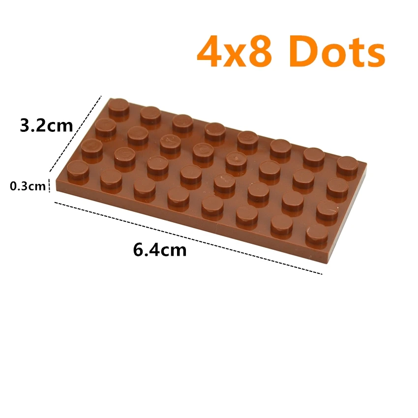 호환 조립 입자 3035, 4x8 베이스 보드 빌딩 블록, 얇은 피규어 벽돌 부품, DIY 교육 부품 장난감